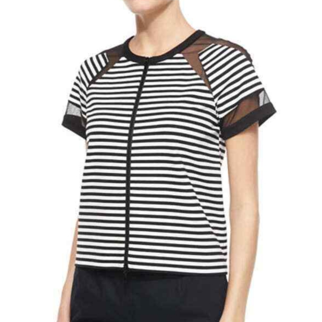 Lafayette Striped Mesh Top